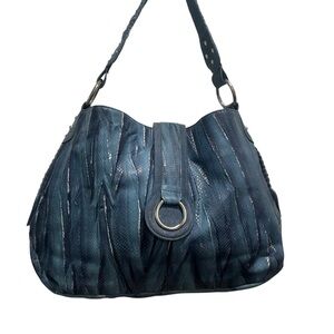 Beautiful blue roomy shoulder bag Charlie Lapson